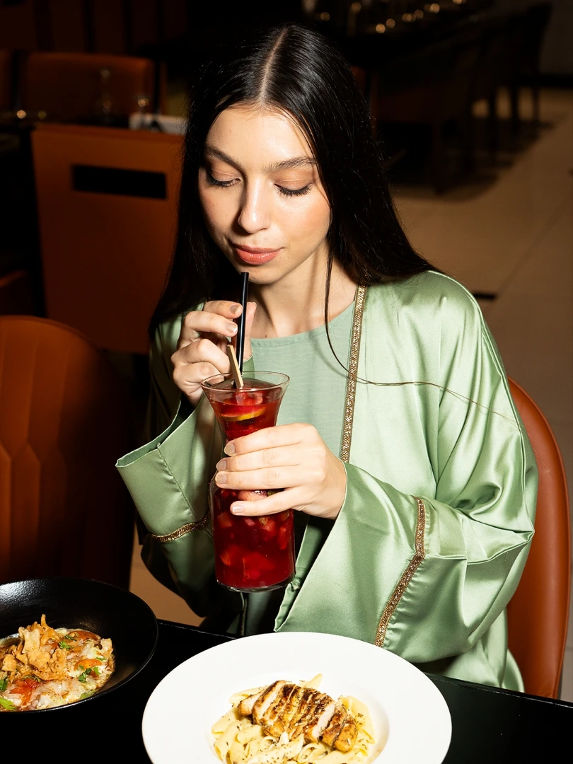 Guest dining in the room